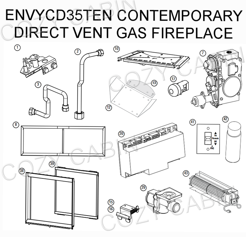Astria Envy 35 Inch Contemporary Direct Vent Gas Fireplace (ENVYCD35TEN) #ENVYCD35TEN